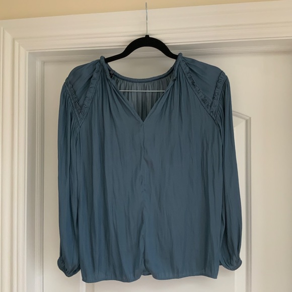 CURRENT AIR Round Neck Ruffled Top - Picture 7 of 7